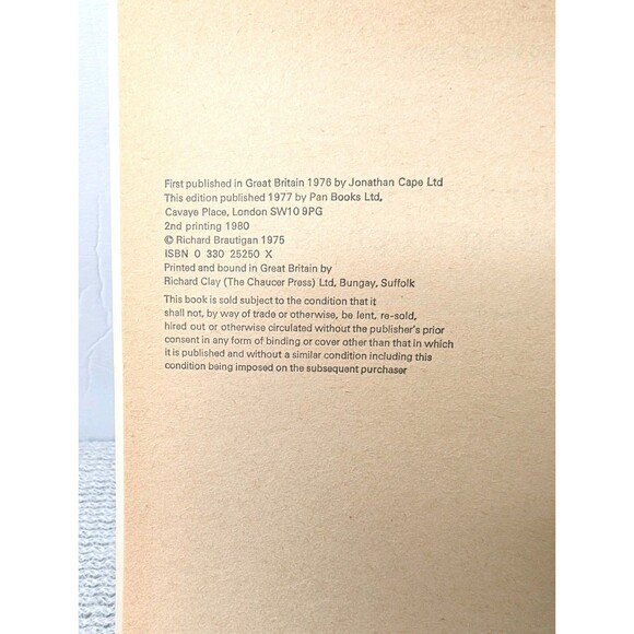 Willard and His Bowling Trophies (Picador Books) By Richard Brautigan 1980 - Picture 4 of 6